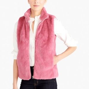 J. Crew Factory Pink Faux Fur Vest